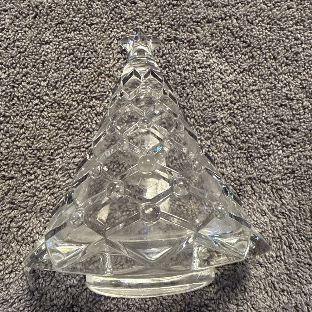 Vintage Cristal D'Arques Christmas Tree Tealight Candle Holder